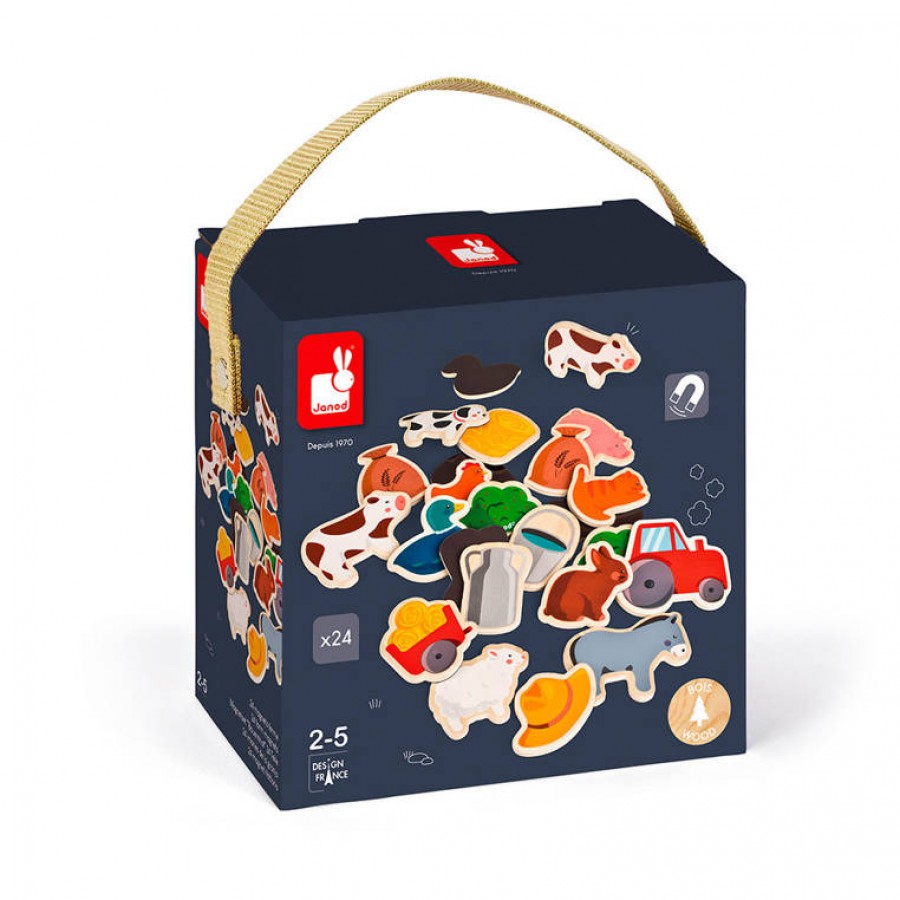 Janod Magnesy drewniane Farma 24 sztuki - Esy Floresy 
