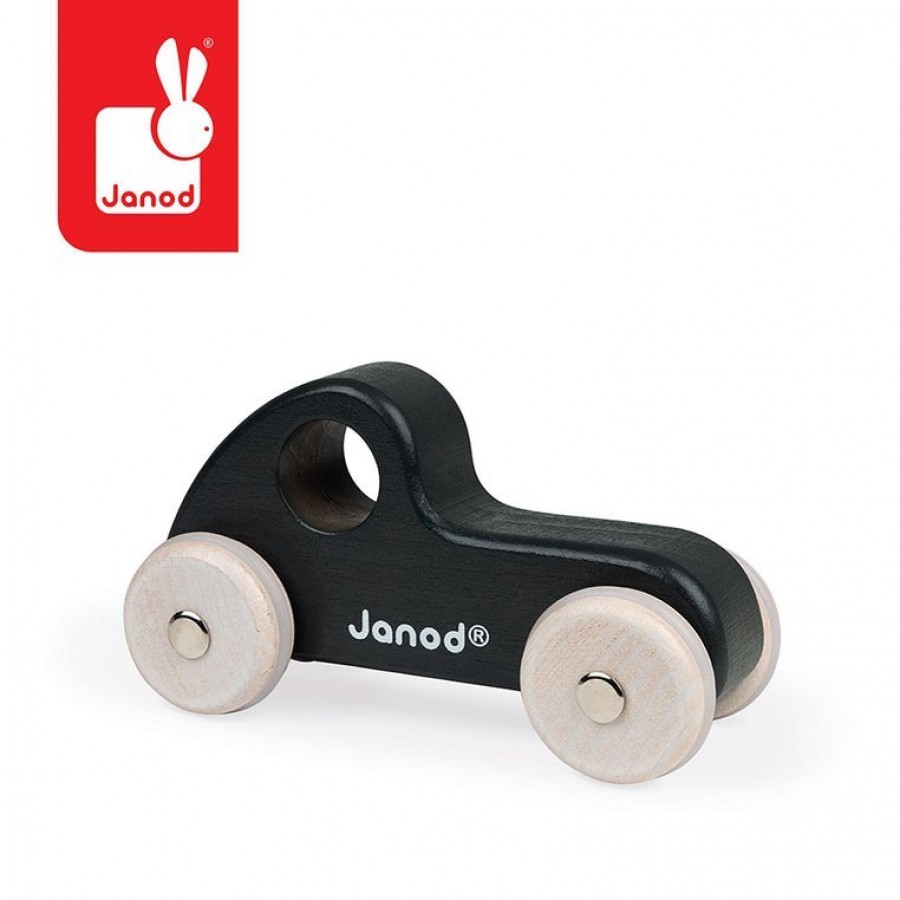 Janod - Drewniany pojazd Sweet Cocoon, Sportowa Limuzyna czarna - Esy Floresy 