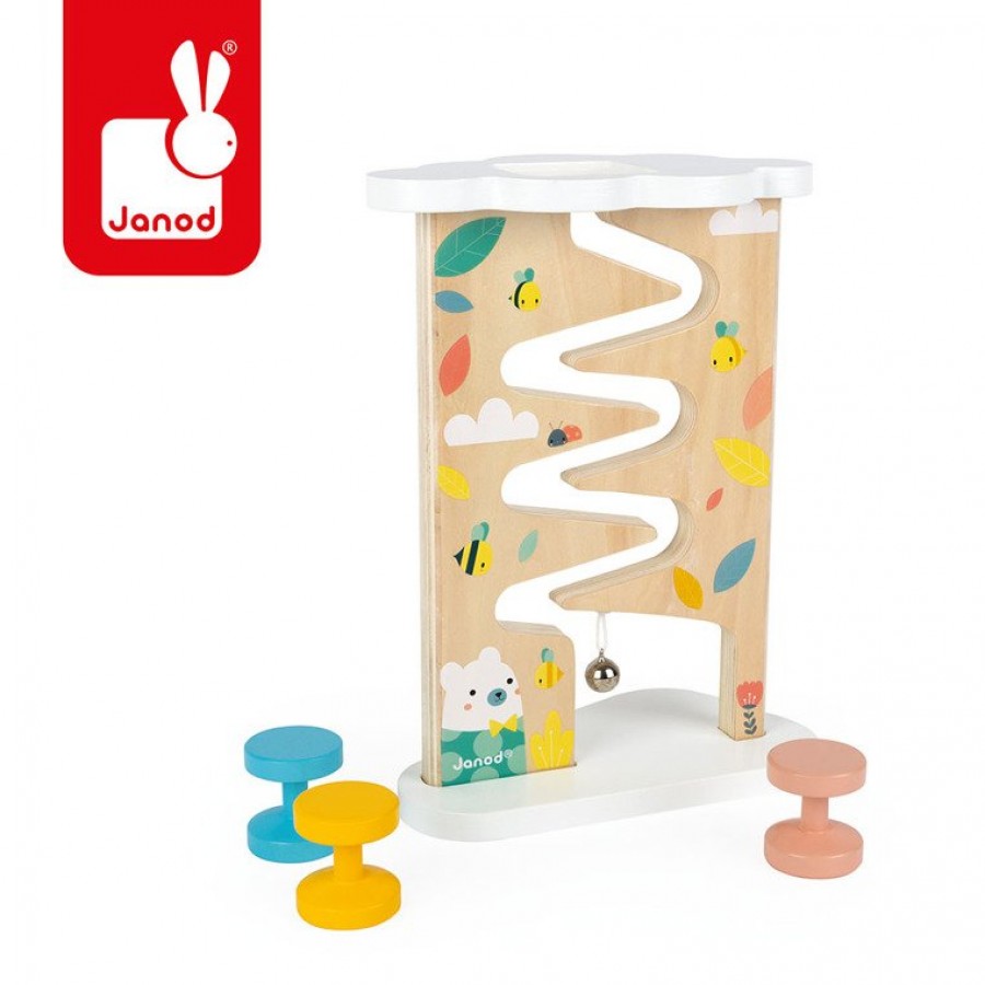 Janod - Tor zjeżdżalnia z dzwoneczkiem drewniany Pure - Esy Floresy 