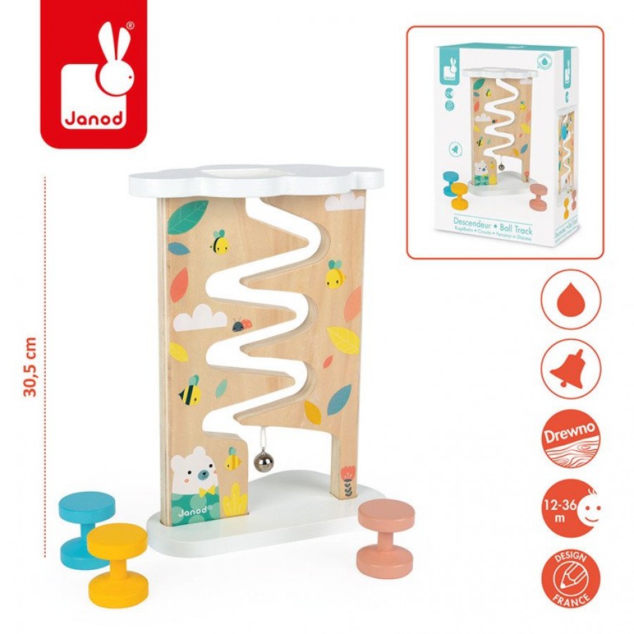 Janod - Tor zjeżdżalnia z dzwoneczkiem drewniany Pure - Esy Floresy 