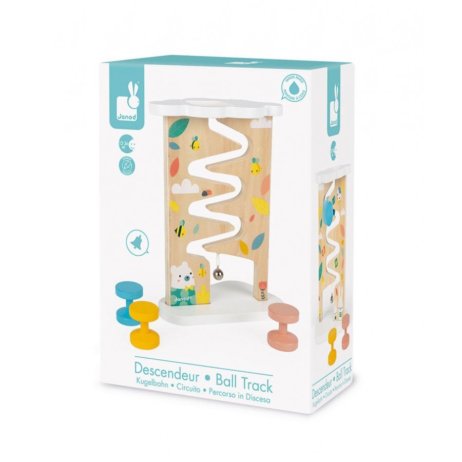 Janod - Tor zjeżdżalnia z dzwoneczkiem drewniany Pure - Esy Floresy 