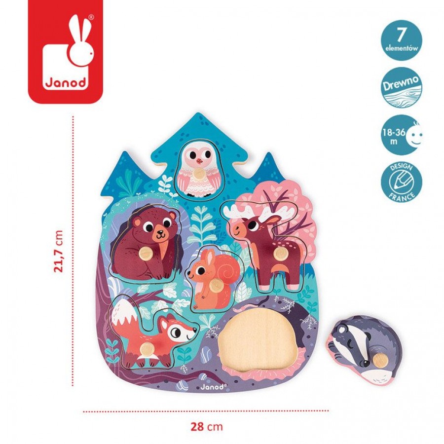 Janod - Puzzle drewniane Wesoły Las - Esy Floresy 
