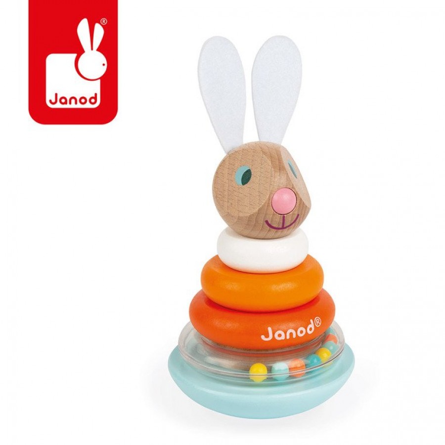 Janod - Układanka drewniana piramida wańka-wstańka Królik - Esy Floresy 