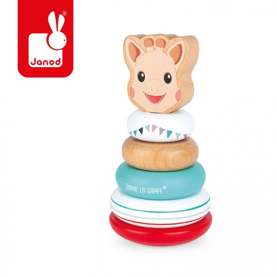 Janod - Układanka drewniana piramida wańka-wstańka Żyrafka Sophie - Esy Floresy 