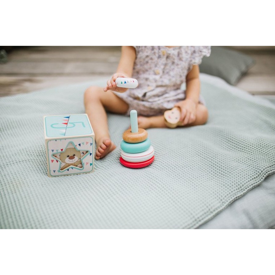 Janod - Układanka drewniana piramida wańka-wstańka Żyrafka Sophie - Esy Floresy 