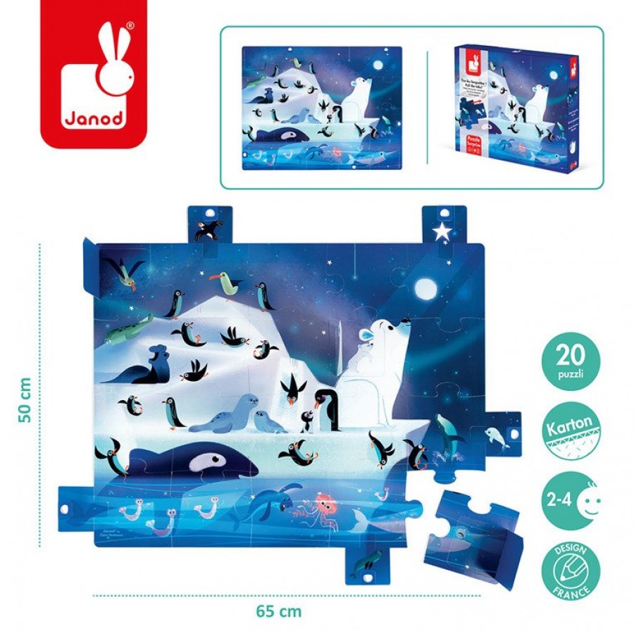 Janod - Puzzle z niespodzianką 20 elementów Pod gwiazdami - Esy Floresy 