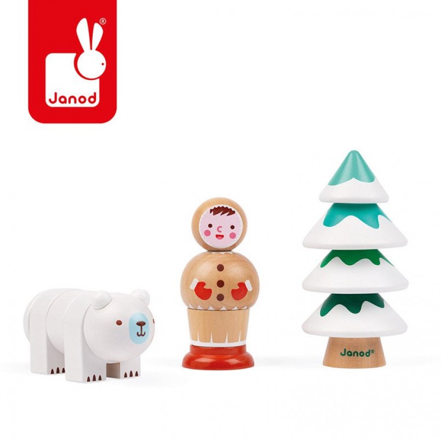 Janod - Układanka drewniana piramida Uczę się używać wkrętów Arktyka - Esy Floresy 