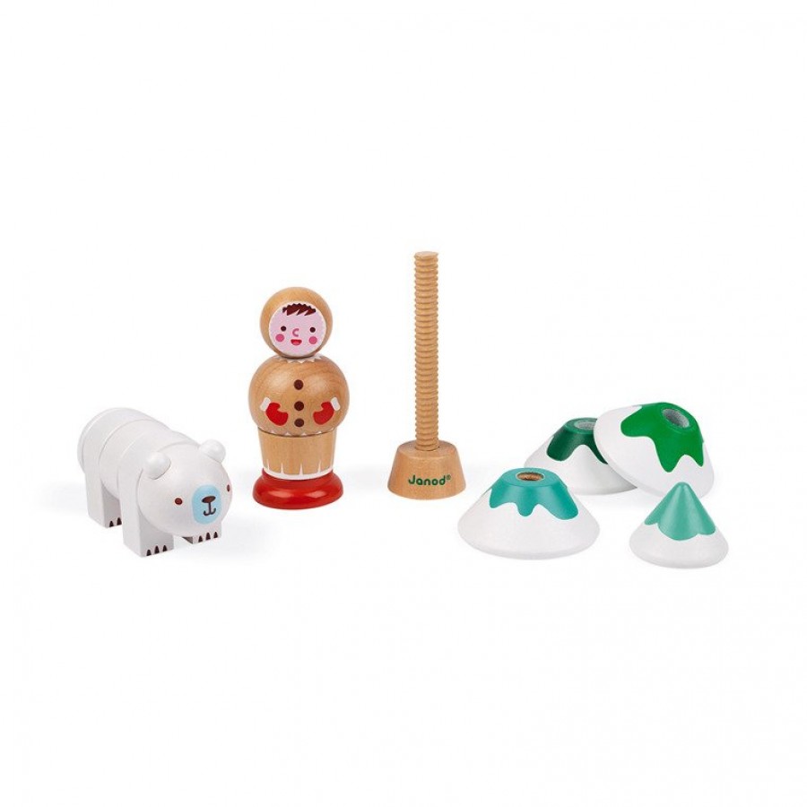 Janod - Układanka drewniana piramida Uczę się używać wkrętów Arktyka - Esy Floresy 