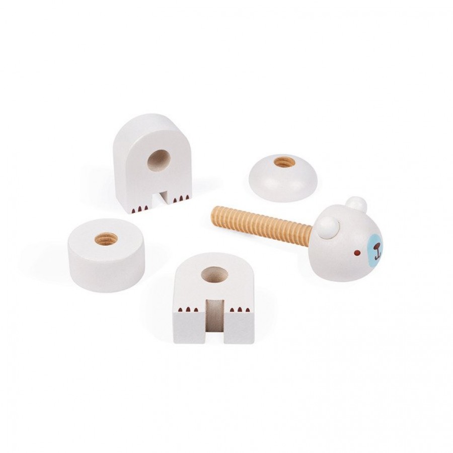 Janod - Układanka drewniana piramida Uczę się używać wkrętów Arktyka - Esy Floresy 