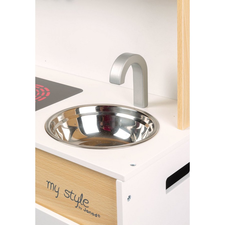 Janod - Duża kuchnia drewniana z naklejkami do indywidualnego ozdabiania My Style - Esy Floresy 