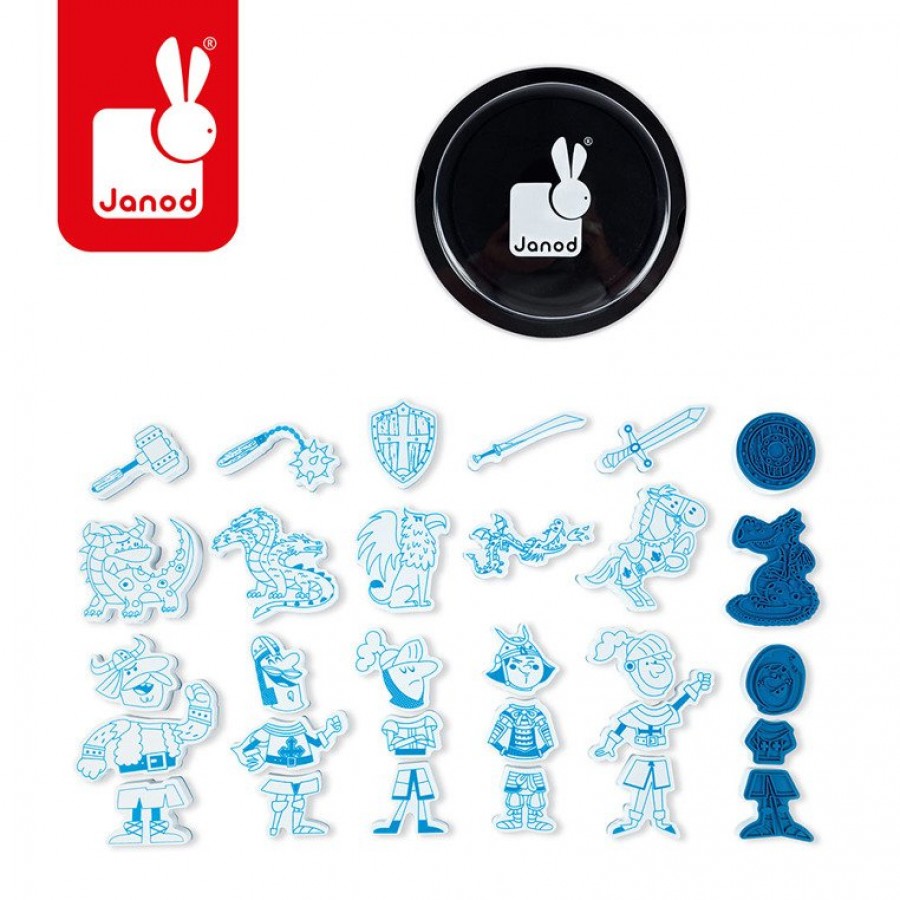 Janod - Zestaw kreatywny Stempelki Rycerze - Esy Floresy 