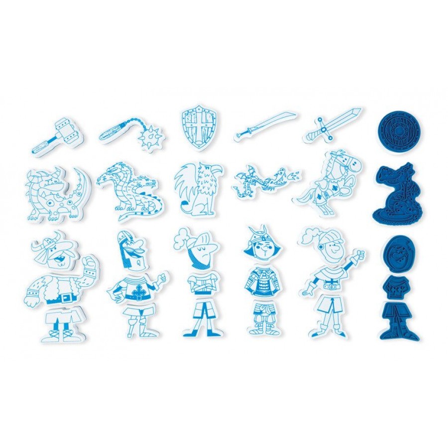 Janod - Zestaw kreatywny Stempelki Rycerze - Esy Floresy 