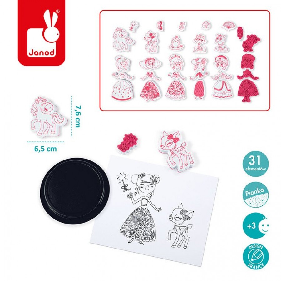 Janod - Zestaw kreatywny Stempelki Pokaz mody - Esy Floresy 