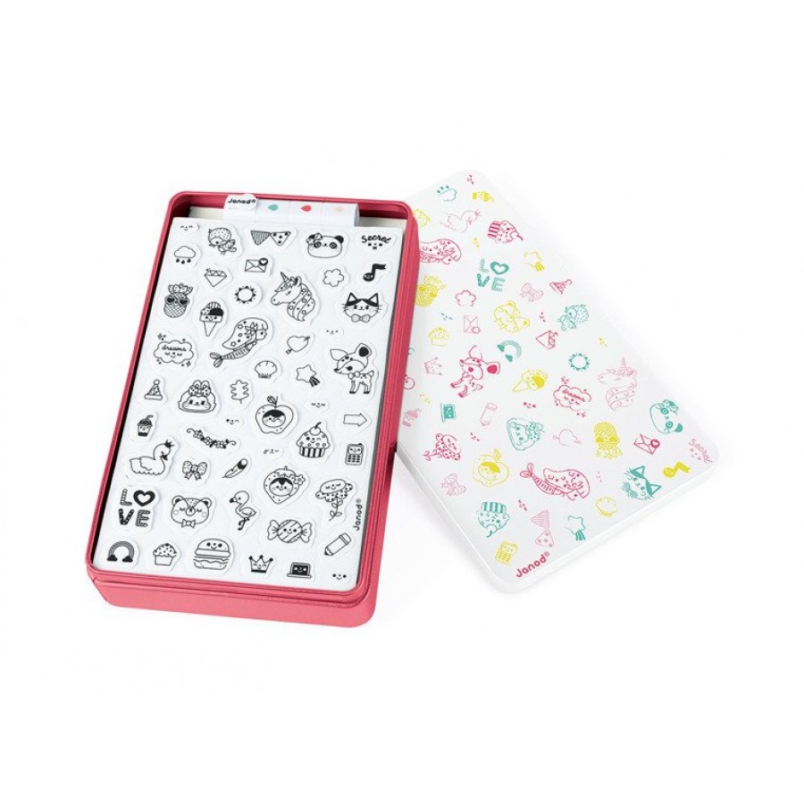 Janod - Zestaw kreatywny Stempelki Słodziaki - Esy Floresy 