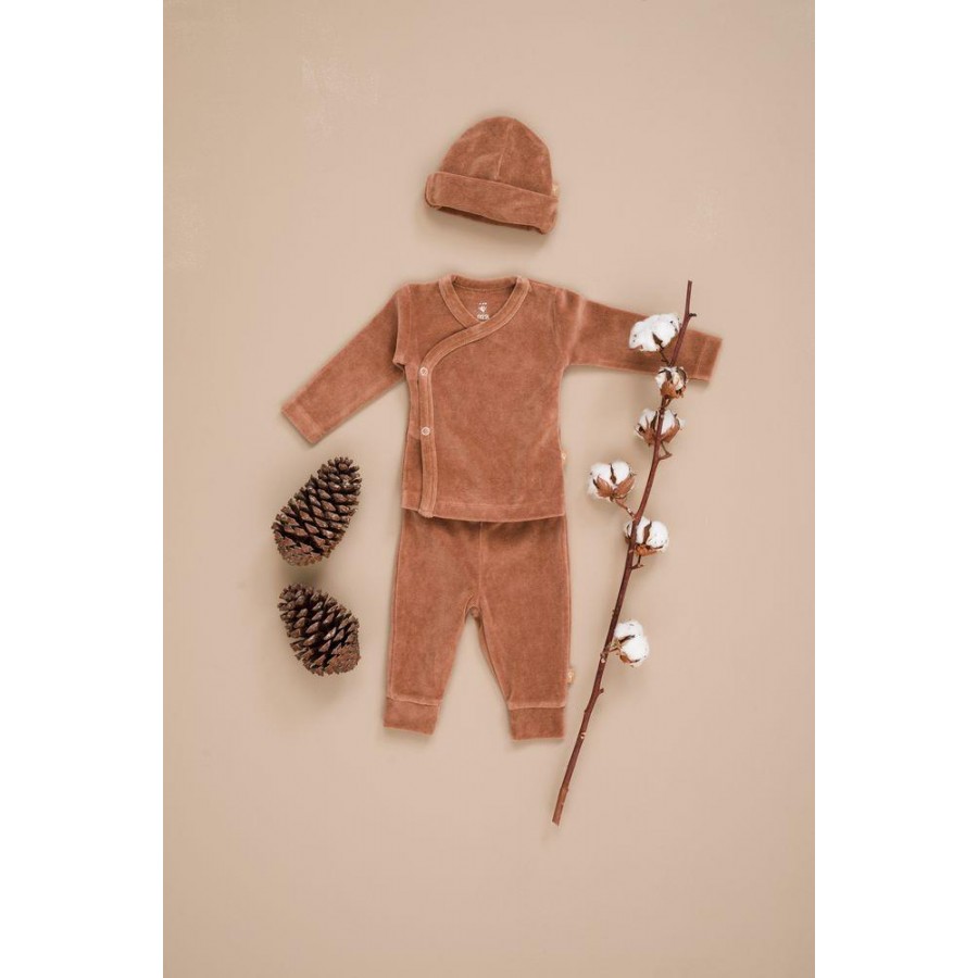 Fresk - Kardigan welurowy 3-6 miesięcy Tawny brown - Esy Floresy 