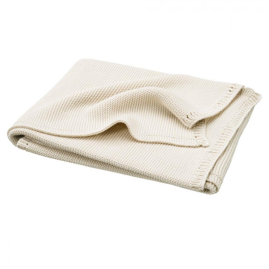  Fresk - Tkany kocyk z bawełny organicznej 80 x 100 cm Uni Cream - Esy Floresy 