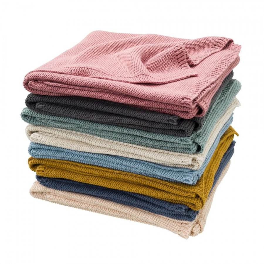  Fresk - Tkany kocyk z bawełny organicznej 80 x 100 cm Uni Cream - Esy Floresy 