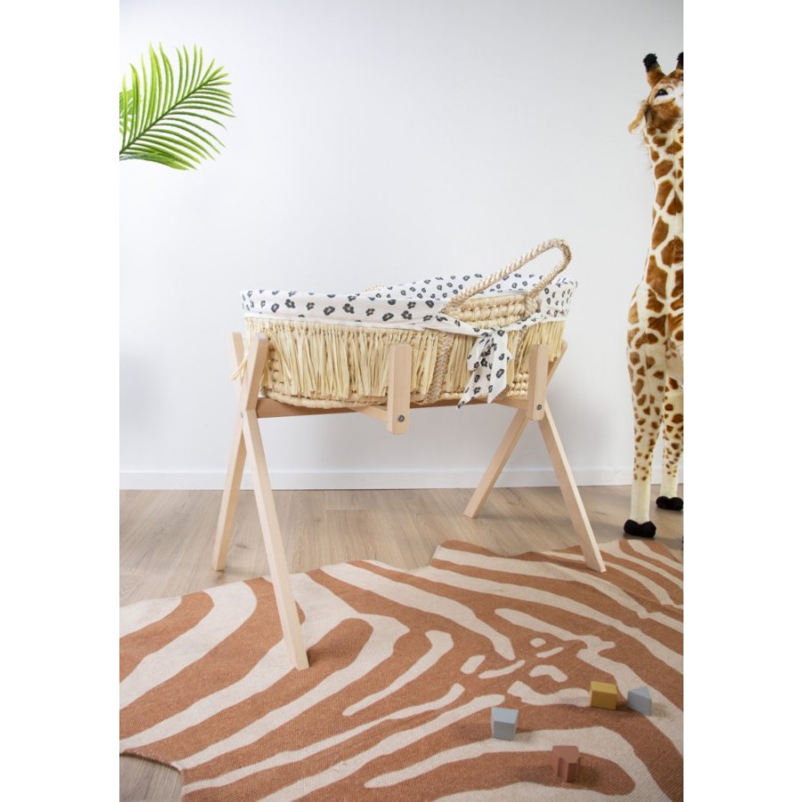 Childhome Kosz mojżesza Boho z materacykiem + Pokrowiec Jersey Leopard - Esy Floresy 