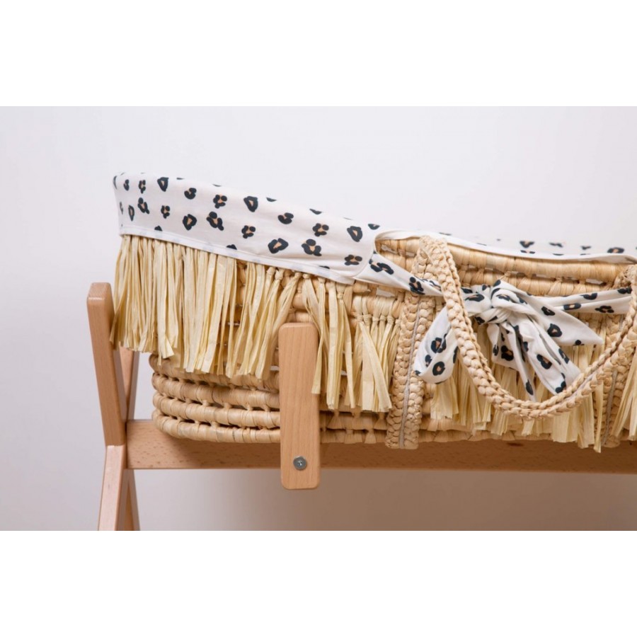 Childhome Kosz mojżesza Boho z materacykiem + Pokrowiec Jersey Leopard - Esy Floresy 