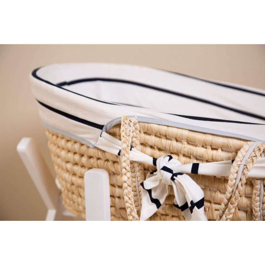 Childhome Kosz Mojżesza Basic z materacykiem +  Pokrowiec Jersey Marin - Esy Floresy 