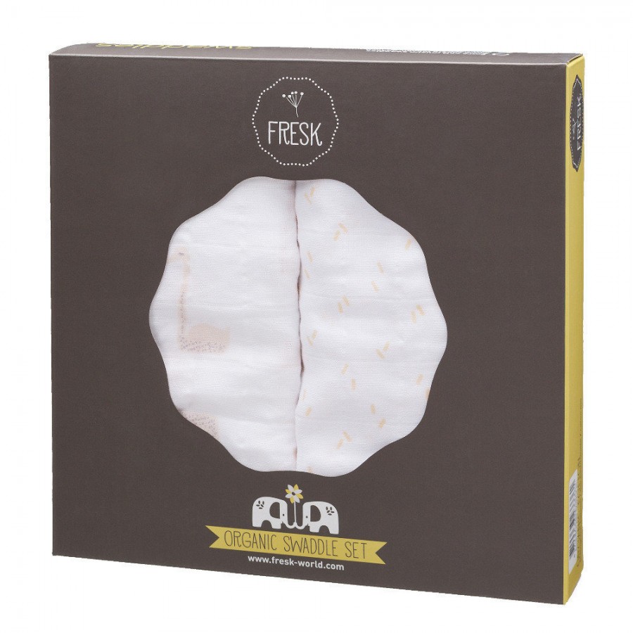 Fresk Pieluszki muślinowe zestaw 2 szt. 120 x 120 cm Łabędź OLD - Esy Floresy 