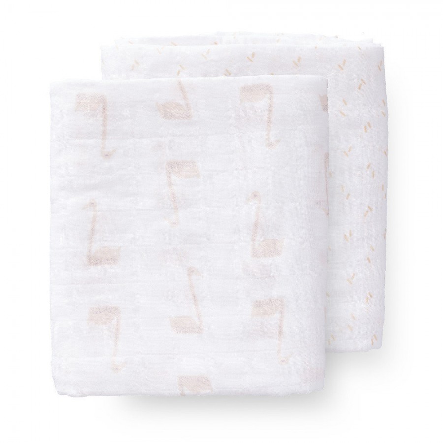 Fresk Pieluszki muślinowe zestaw 2 szt. 120 x 120 cm Łabędź OLD - Esy Floresy 