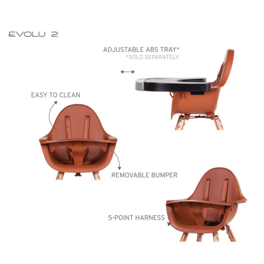 Childhome Krzesełko do karmienia Evolu 2 Natural/Rust - Esy Floresy 