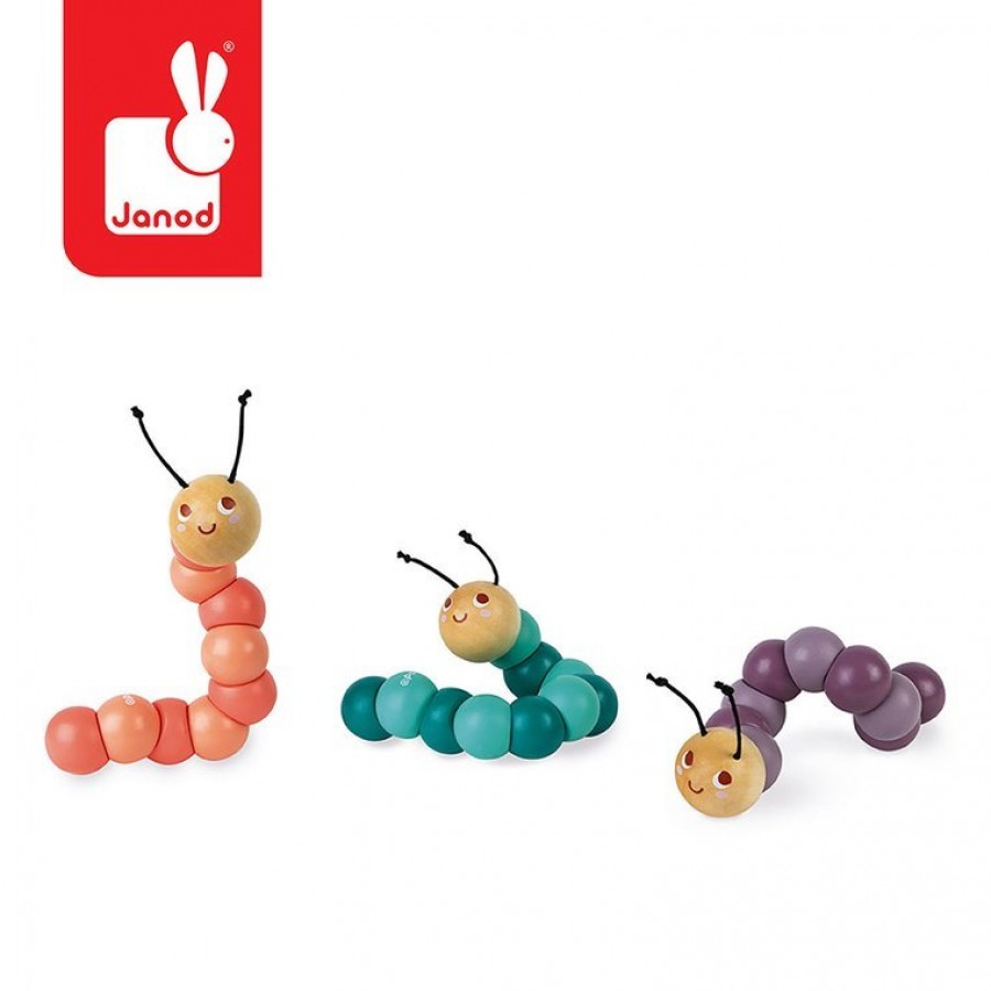 Drewniana elastyczna układanka Gąsienica Pocket 2+ (3 rodzaje do wyboru) - Esy Floresy 