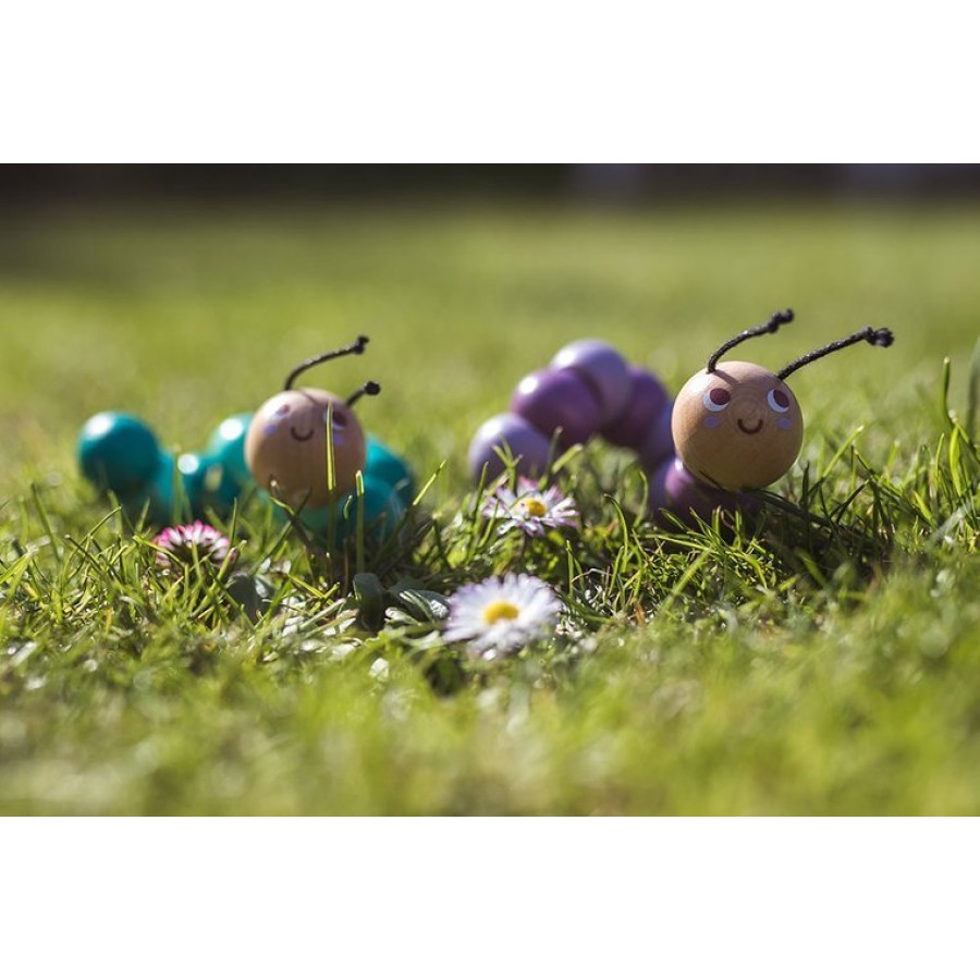 Drewniana elastyczna układanka Gąsienica Pocket 2+ (3 rodzaje do wyboru) - Esy Floresy 