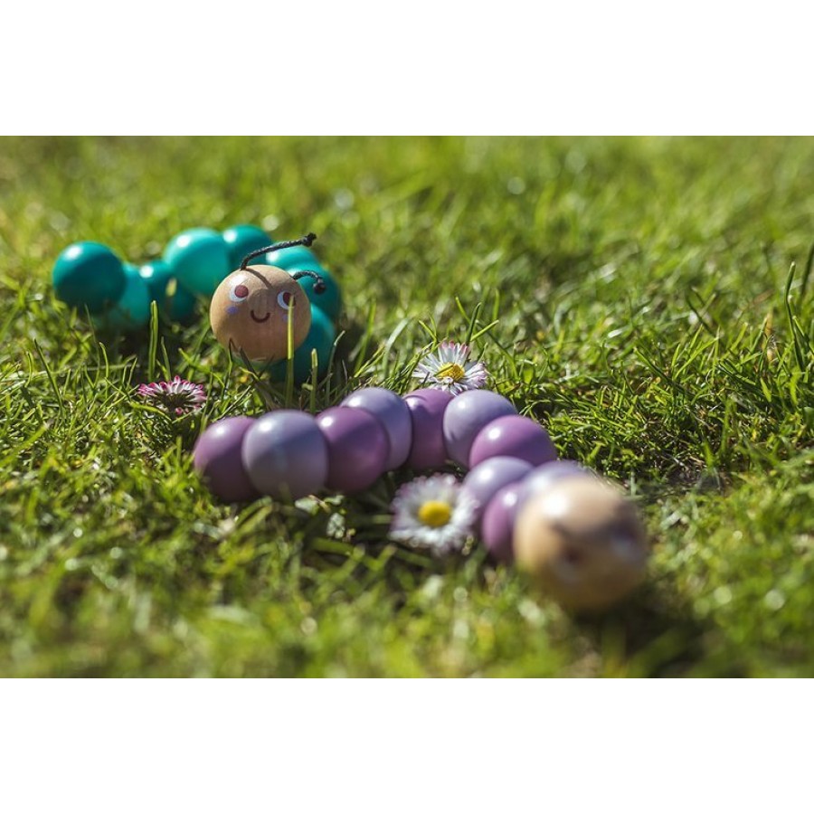 Drewniana elastyczna układanka Gąsienica Pocket 2+ (3 rodzaje do wyboru) - Esy Floresy 