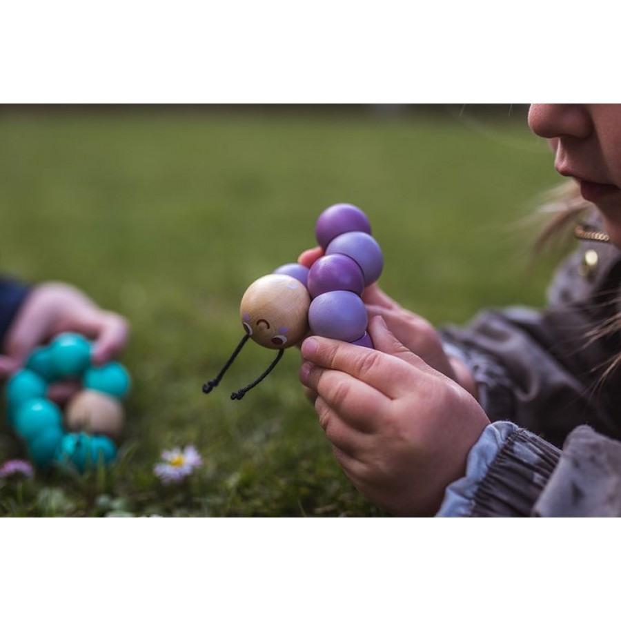 Drewniana elastyczna układanka Gąsienica Pocket 2+ (3 rodzaje do wyboru) - Esy Floresy 