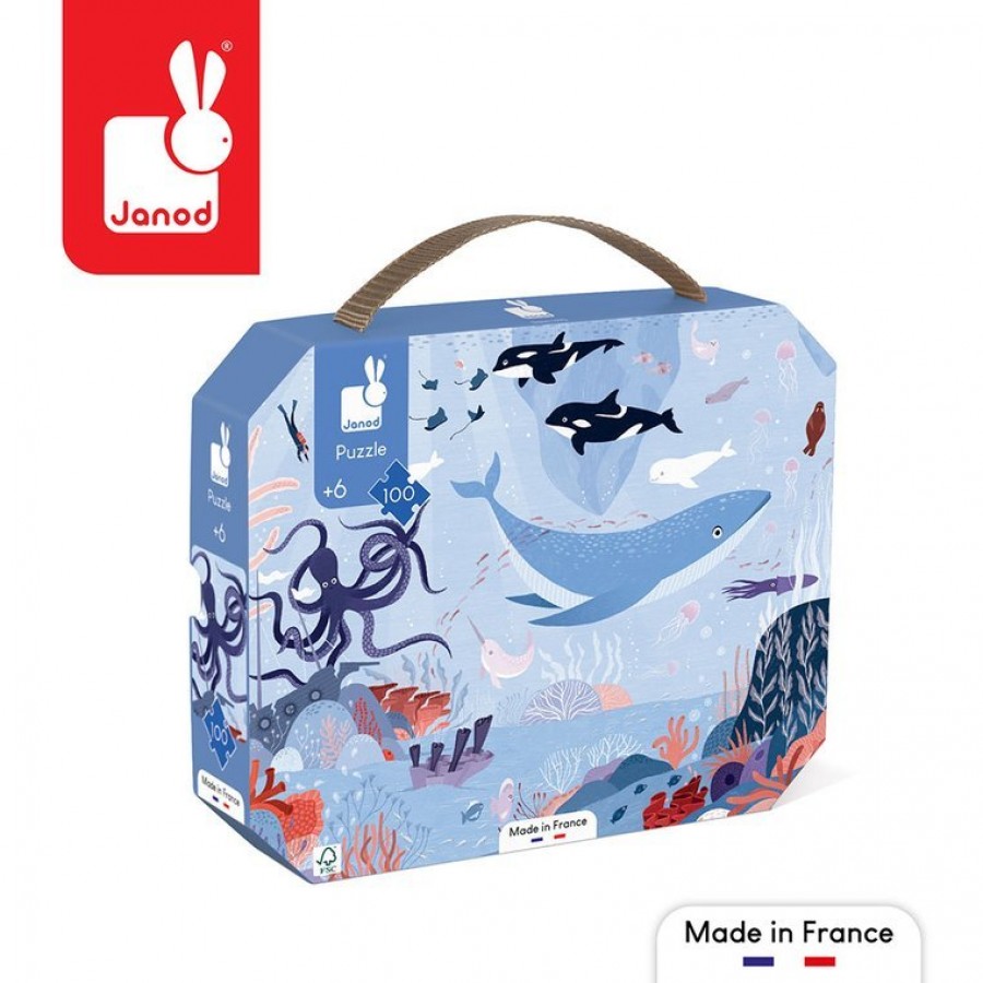 Janod Puzzle w walizce Ocean arktyczny 100 elementów 6+ Made in France - Esy Floresy 