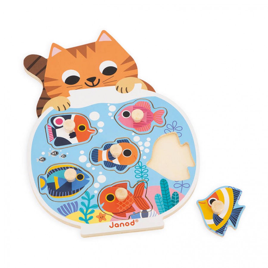 Janod Puzzle drewniane Akwarium 6 elementów, 18 m+ - Esy Floresy 