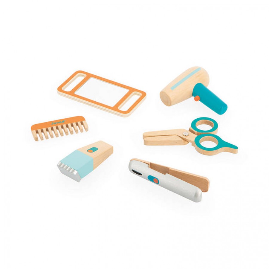 Janod Zestaw fryzjera z 6 akcesoriami 3+ - Esy Floresy 