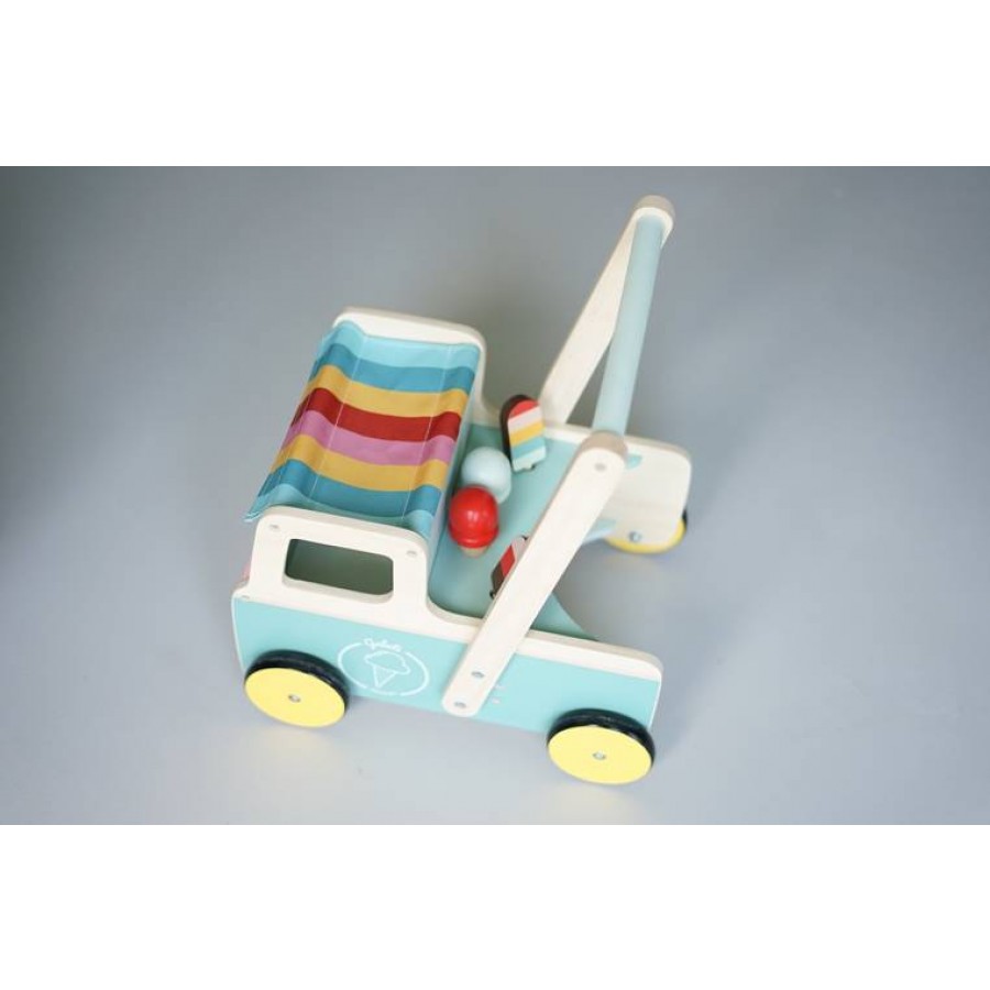 Janod Drewniany pchacz Furgonetka z lodami 12m+ - Esy Floresy 