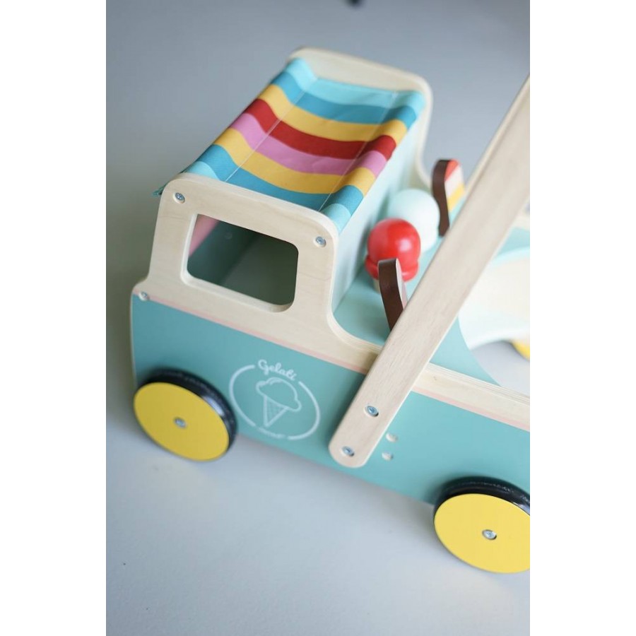 Janod Drewniany pchacz Furgonetka z lodami 12m+ - Esy Floresy 