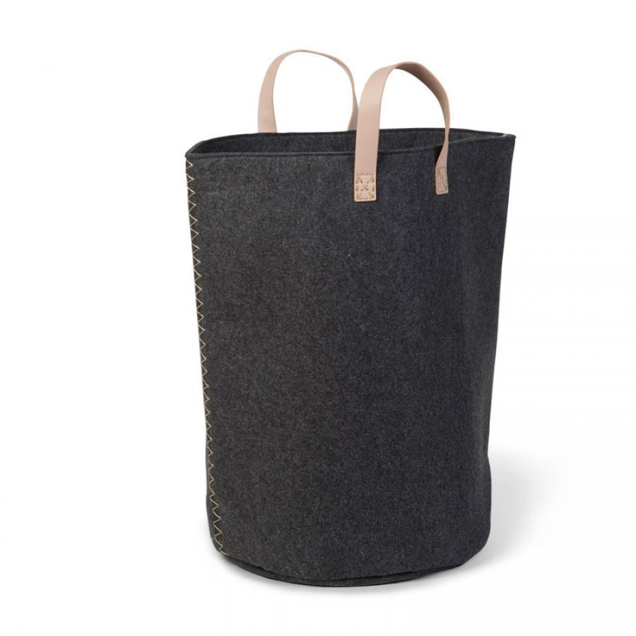 Childhome - Pojemnik filcowy z uchwytami 40 x 40 x 60 cm Anthracite/Gold - Esy Floresy 