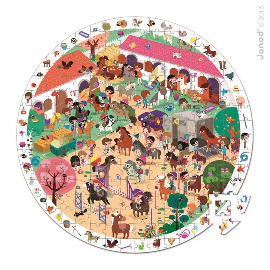 Janod - Puzzle obserwacyjne w walizce Stadnina - Esy Floresy 