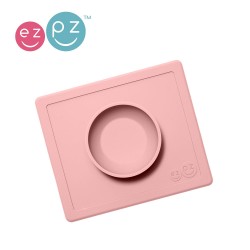 EZPZ - Silikonowa miseczka z podkładką 2w1 Happy Bowl pastelowy róż | Esy Floresy