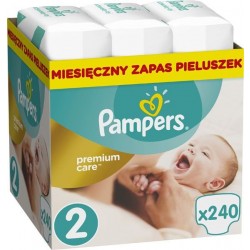 PAMPERS PREMIUM CARE 2 MINI Pieluchy 3-6 kg - 240 szt. | Esy Floresy