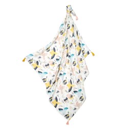 La Millou - BAMBUSOWY OTULACZ MGIEŁKA FRINGE - CUTE BIRDS VIVID | Esy Floresy