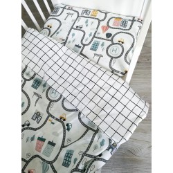 ZuMiZou - Komplet pościeli Junior Ulica / krateczka 100x135/40/60. | Esy Floresy