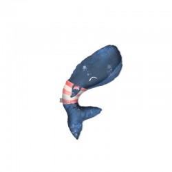 Baby Bites - Poduszka do karmienia Whale 55 x 35 cm Navy Blue | Esy Floresy