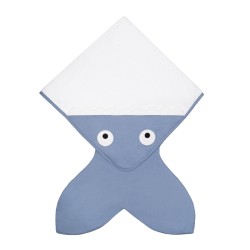 Baby Bites - Ręcznik z kapturkiem Rekinek 75 x 75 cm szaroniebieski | Esy Floresy