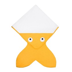 Baby Bites - Ręcznik z kapturkiem Rekinek 75 x 75 cm musztardowy | Esy Floresy