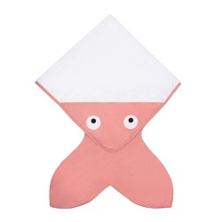 Baby Bites - Ręcznik z kapturkiem Rekinek 75 x 75 cm różowy | Esy Floresy