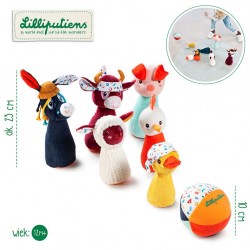 LILLIPUTIENS - Kręgle z piłką - dzwoneczkiem Farma NOWA KOLEKCJA 12 m+ | Esy Floresy