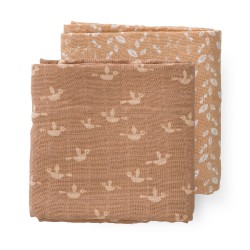 Fresk - Pieluszki muślinowe zestaw 2 szt. 120 x 120 cm Ptaszki | Esy Floresy