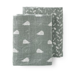 Fresk - Pieluszki muślinowe zestaw 2 szt. 120 x 120 cm Jeż | Esy Floresy