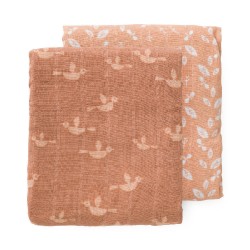 Fresk - Pieluszki muślinowe zestaw 2 szt. 70 x 60 cm Ptaszki | Esy Floresy